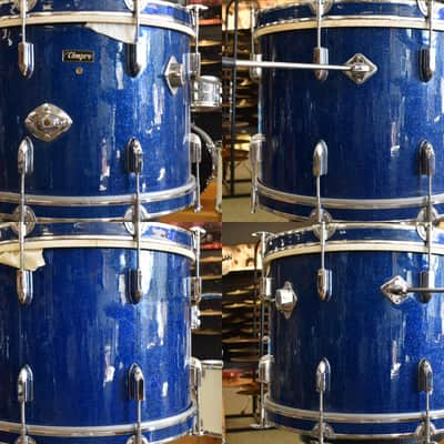 Vintage Pearl Kit "Tempro"  Drum Set with Snare in Blue Sparkle 20, 14, 12, 16 image 20