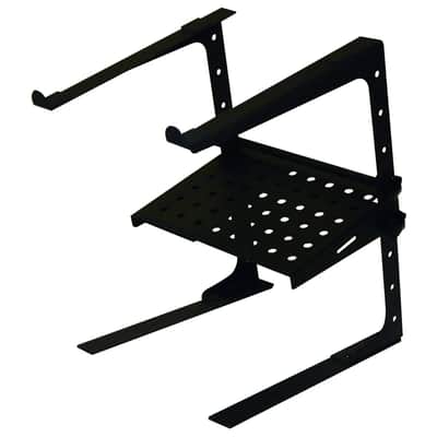 Odyssey LSTANDCOMBO, Black L Stand With Table/Case Clamps And Detachable Accessory Tray Combo Package image 1