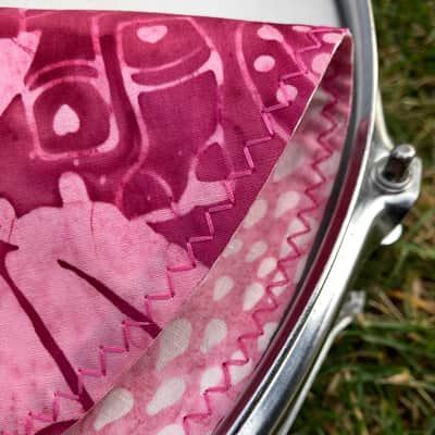 14" reversible Drum Bunny cotton drum cover - partial mute - dampener - compare to Big Fat Snare Drum Quesadilla, Drum Tortilla image 3