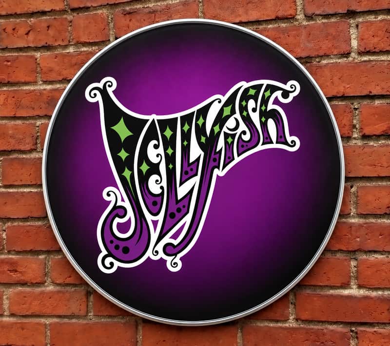 Jellyfish 22" Bass Drumhead, Spilt Milk, Resonate Head, Drum Display