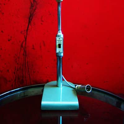 Vintage 1960's Calrad 10-24 dynamic microphone Hi Z w stand and cable Lafayette Olson Shield image 2