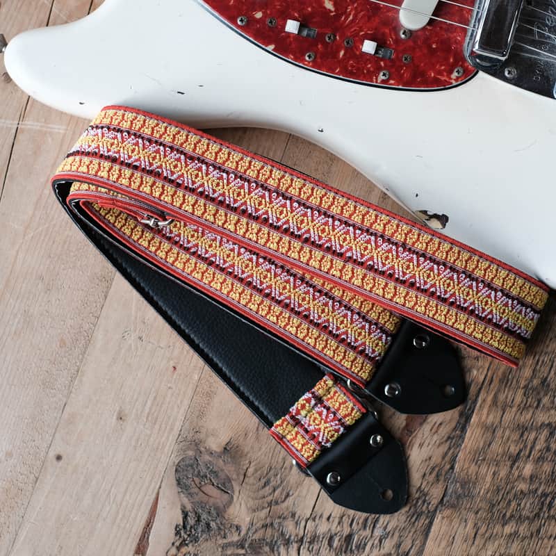 Vintage Pink 60s/70s Hippie Guitar Strap / Handmade in the UK / Case Candy image 1