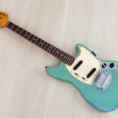 1968 Fender Mustang Vintage Offset Guitar Daphne Blue w/ Case image 12