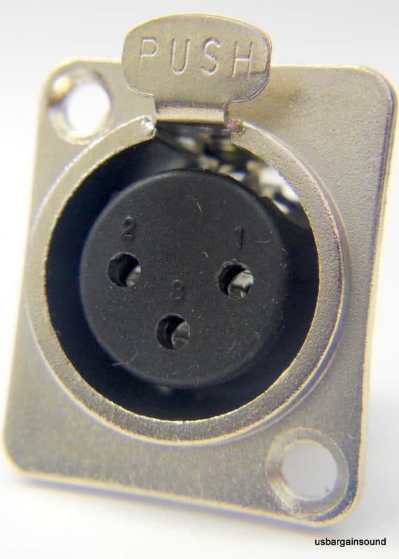 (8 PACK) PROCRAFT PXLRFP "D" Type Panel Mount XLRF Connector w/ Nickel Shell image 1
