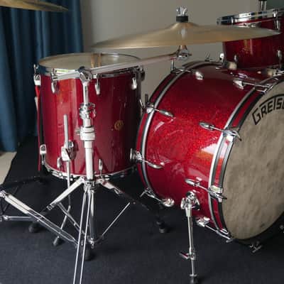 Gretsch USA Custom 4 shell pack - Round Badge - Red Glass - 24" 16" 13" 10" - 2013 image 3