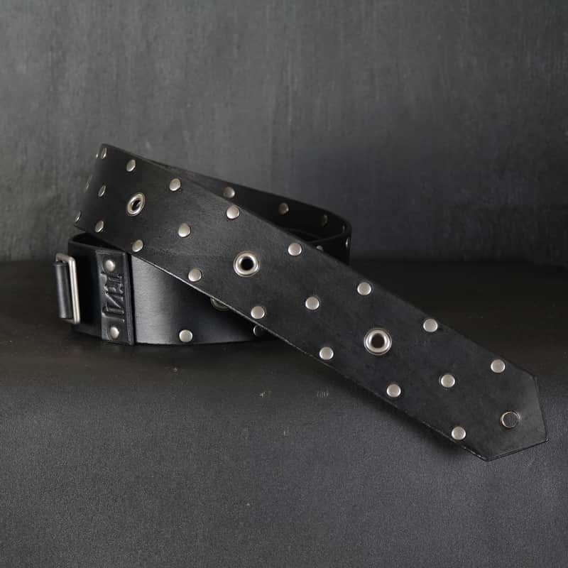 Studded Leather Guitar Strap. 47” to 54” Adjustable. 2.5” wide BLACK image 1