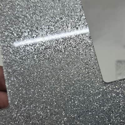 Platinum Silver Sparkle Glitter HXH HH pickguard + trem cover set Fits Fender Strat Stratocaster image 13