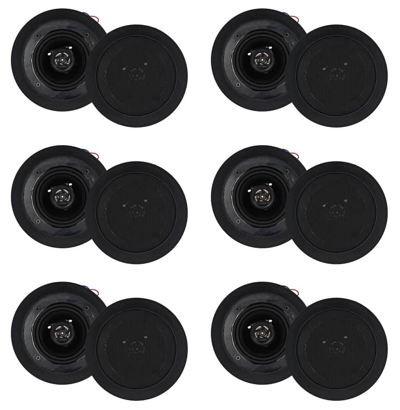 12) Rockville CC4T Black 4" Commercial 70v Ceiling Speakers For Restaurant/Bar image 1