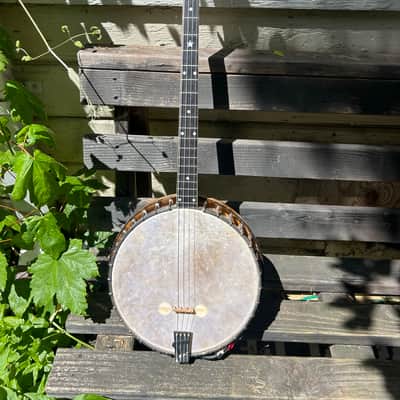 1920s FAIRBANKS VEGA TubaPhone 4 string Tenor Banjo w/ resonator plate and pickup. image 1