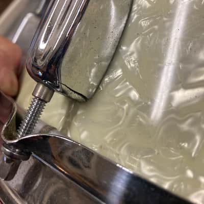 Paul "Jamo" Jamieson's Rogers - 5x14" PowerTone Model White Marine Pearl Snare Drum 1965 image 20