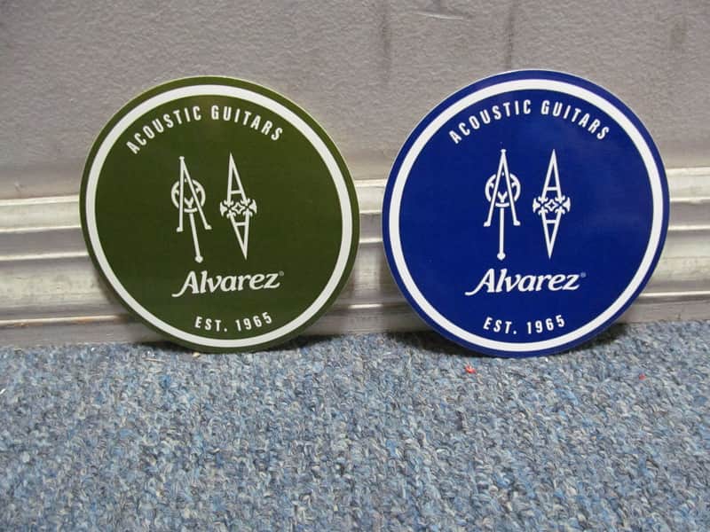 Alvarez Acoustic Guitars Lot of 2 Stickers - 1 Blue - 1 Green image 1
