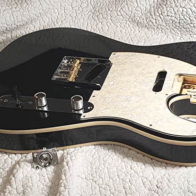 Classic USA made Roasted Alder body in black with Binding on both sides. Made to fit a Tele neck. image 3