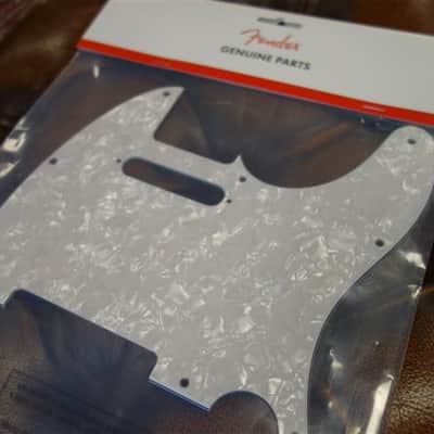 Fender Pickguard, Telecaster®, 8-Hole Mount, White Pearl, 4-Ply image 1