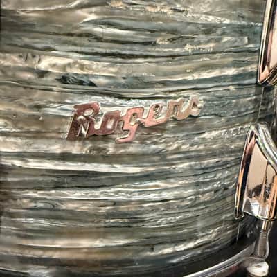 Vintage Rogers Fullerton 8x12" Rack Tom in Blue Strata w/ 60's Slingerland Hoops (Rm4) image 2