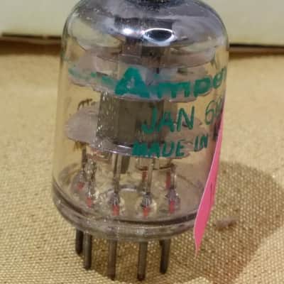 One (1) Amperex NOS IOB JAN 6688 Vacuum Tube E180F EF180 Triple Mica Black Plate Pentode 1970 image 2