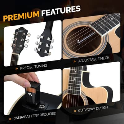 Glarry  Burlywood 41 Inch EQ Acoustic Guitar w/15W Amp image 4