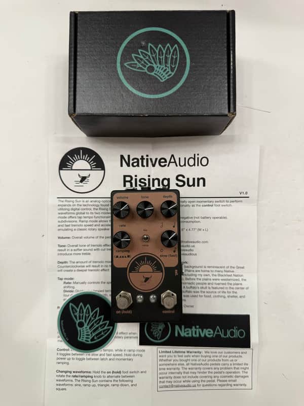 Native Audio Rising Sun Optical Tremolo Guitar Effect Pedal + Original Box image 1