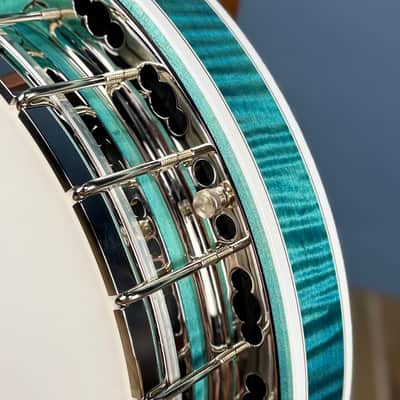 Custom Deering Maple Blossom Caribbean Blue Fade 5-String Banjo image 9