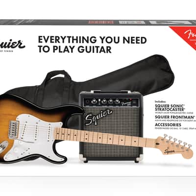 Squier Sonic® Stratocaster® Pack, Maple Fingerboard, 2-Color Sunburst, Gig Bag, 10G - 120V image 8