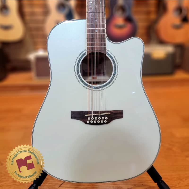 Takamine TAKGD37CE12PW G Series 12 String Dread A/E Guitar (Pearl White) image 1