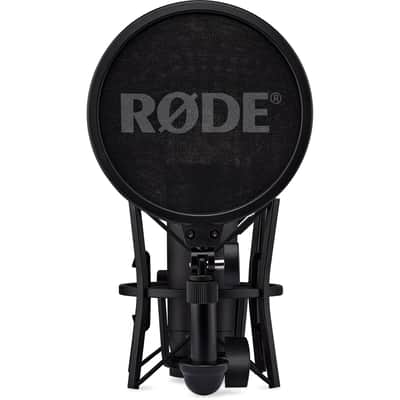 Rode NT1 5th Generation Condenser Microphone (Black) with GFW-MIC-0501 Round Base Desktop Mic Stand and XLR Cable image 7