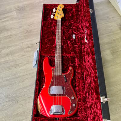 Fender Custom Shop Limited `62 Precision Bass Relic Aged Candy Apple Red image 2