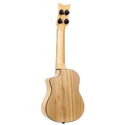 Ortega RUNAB-SO Bamboo Series Solid Bamboo Top & Neck 4-String Soprano Acoustic-Electric Ukulele w/Gig Bag image 3