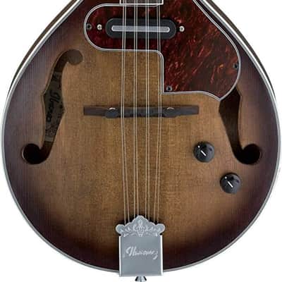 Ibanez M510E A-Style Acoustic-Electric Mandolin, Spruce Top, Open Pore Vintage Sunburst image 2