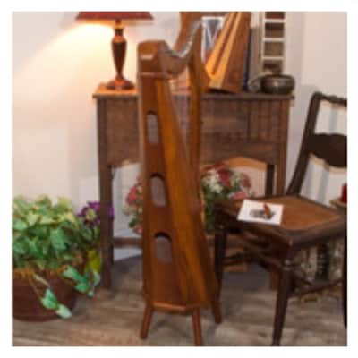 Roosebeck HMNA5CSP | Minstrel Harp 29-String, Chelby Levers Sheesham 5 Panel with Pedestal image 3