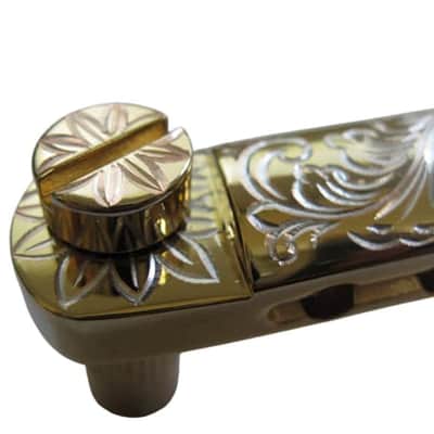 Gold Guitar Vintage Engraved Top LP SG Style Stopbar Tailpiece image 4