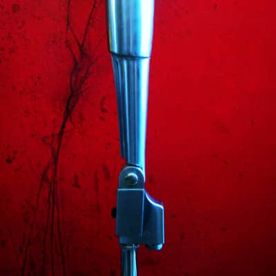 Vintage 1960's Calrad DM-21 dynamic Satin Chrome microphone w desk stand Lafayette Olson Aiwa display repair image 7