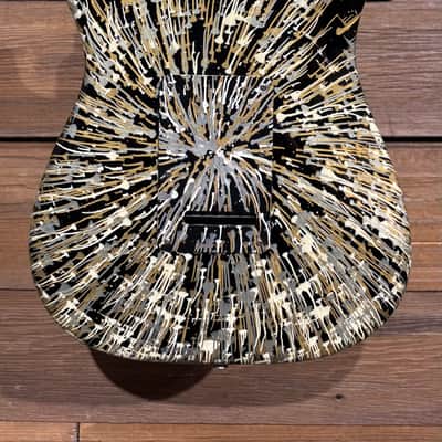 Fender FSR "Splattercaster" Standard Splatter Stratocaster with Rosewood Fretboard 2003 - 2004 - Olympic White, Aztec Gold, and Inca Silver Drop over Black image 3