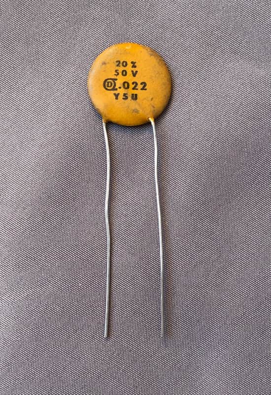NOS Vintage Circle D Ceramic Disk .022 uf 50V Guitar Tone Capacitor utilized in 1970s Stratocasters image 1