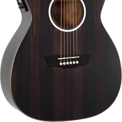 Washburn DFEFE Deep Forest Folk Shape Ebony Top Wood Mahogany Neck 6-String Acoustic-Electric Guitar image 1