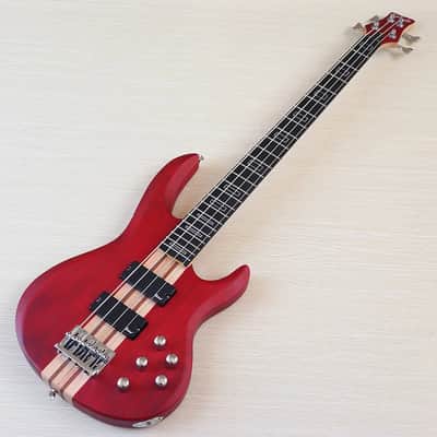 Red Custom 4 String Electric Bass, Ash Wood Body, Maple Neck, 24 Frets Fingerboard image 2