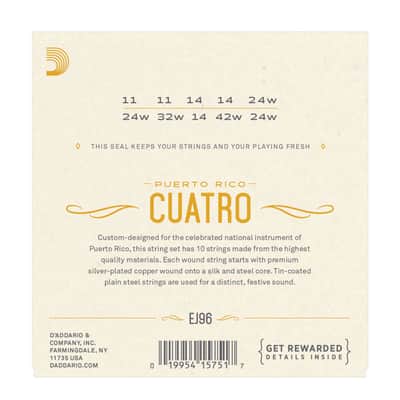 D'Addario EJ96 Cuatro-Puerto Rico Strings image 6