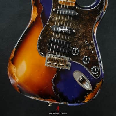 Fender Stratocaster Midnight Blue/Sunburst Heavy Aged Relic by East Gloves Customs image 9