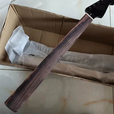 Fretless Electric guitar neck part 22 Fret 25.5 Inch Rosewood Black Gloss image 8