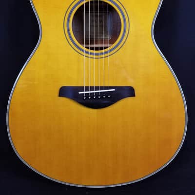 Yamaha FS-TA TransAcoustic Folk Size Concert Acoustic/Electric Guitar, Solid Spruce Top, Vintage Tint image 1