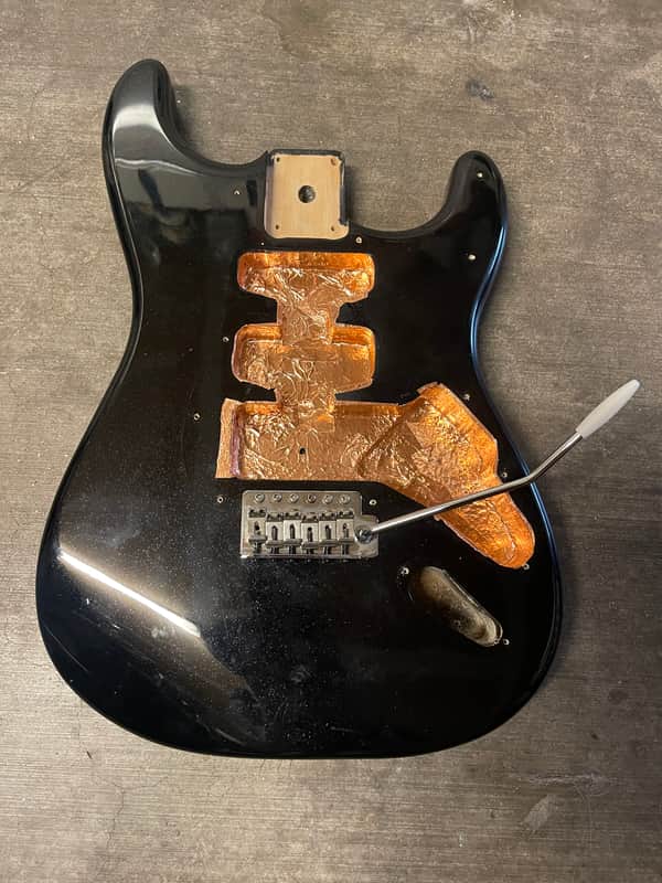 Squier Starcaster Strat body Sparkle Black image 1