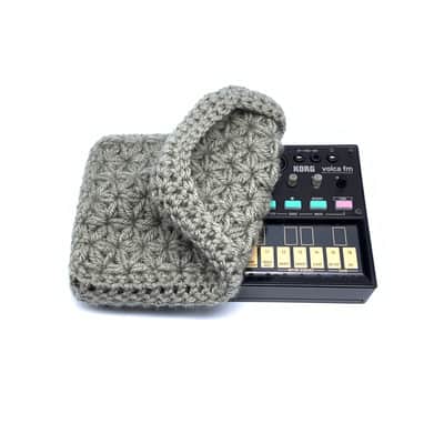 Jasmine stitch crochet dust cover for Korg Volca series modules - Light Gray image 1