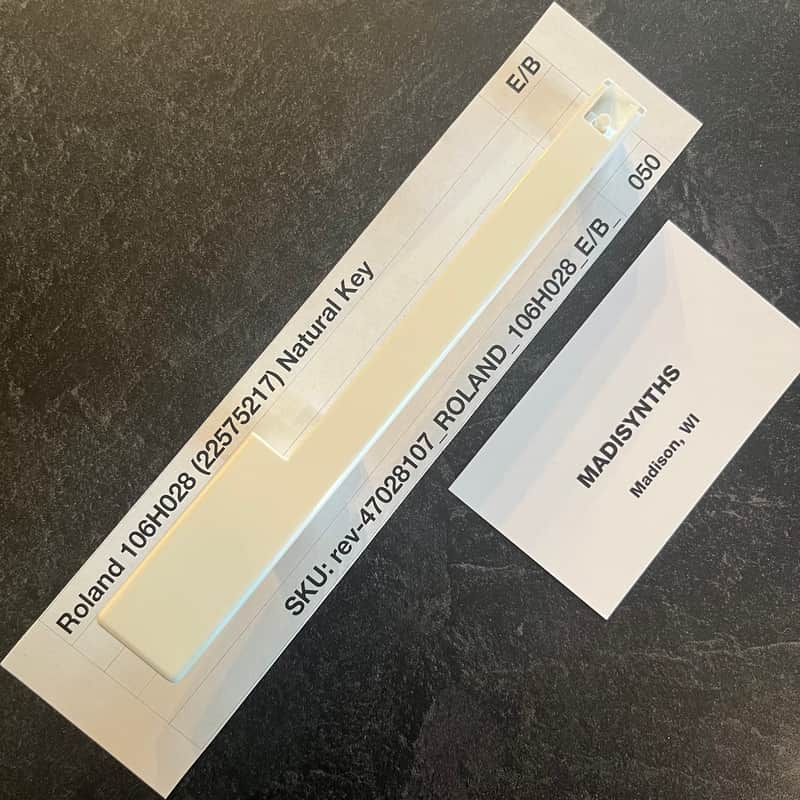 ORIGINAL Roland Replacement E/B Key (106H028) for Juno-6/60/106, Jupiter-6/8, HS-60, SH-101, VK-09, JX-3P, HS-10/Juno-1, System 100m 184, etc image 1