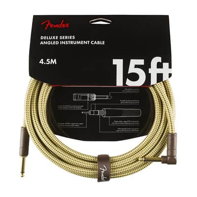 Fender Deluxe Series Guitar/Instrument Cable (Tweed, 15 ft, Straight/Right Angle) image 4