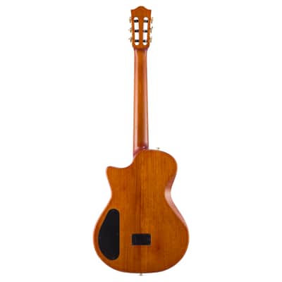 Bromo BEN2C Electric Nylon String Guitar, Thinline Fully Chambered Semi-Hollow Body Slim Neck Dual Pickup Stage Live Performance Fusion Classical Guitar with Hard Case (3 Tone Sunburst) image 3