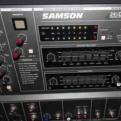 Samson XM610 powered 6 channel mixer with effects and dual outputs for monitors mains 600 watt total image 2
