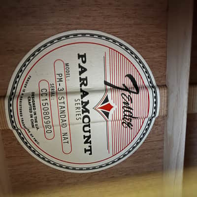 Fender Paramount PM-3 Standard Acoustic Electric Guitar w Strap image 4