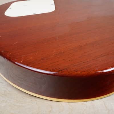 Burny Super Grade RLG-55 2004 Vintage Cherry Sunburst Roswell HAF Zebra PUs w/ Bag image 9