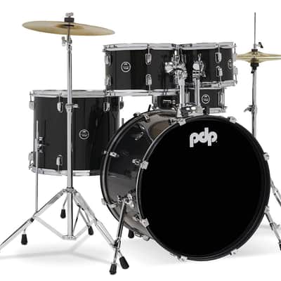 Pacific Drums Center Stage Complete Drumkit, 5 Drum Set, Iridescent Black Sparkle, 7x10, 8x12, 14x16 Floor, 16x22 Kick, 5x14 Snare (PDCE2215KTIB) image 1