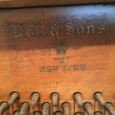 Jacob Doll & Sons Upright Piano 1913 Light Brown (worn) image 3