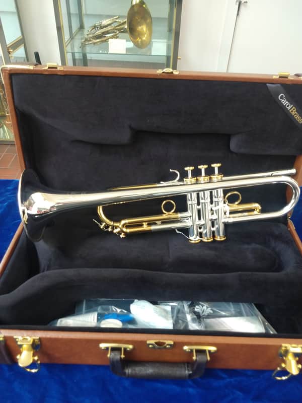 New Carol Brass CTR-5000L-GST-Bb-SRL Mariachi Model Bb Trumpet - Silver Plate/Gold Lacquer with Case image 1
